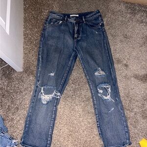 PacSun Ripped Straight Leg Blue Jeans